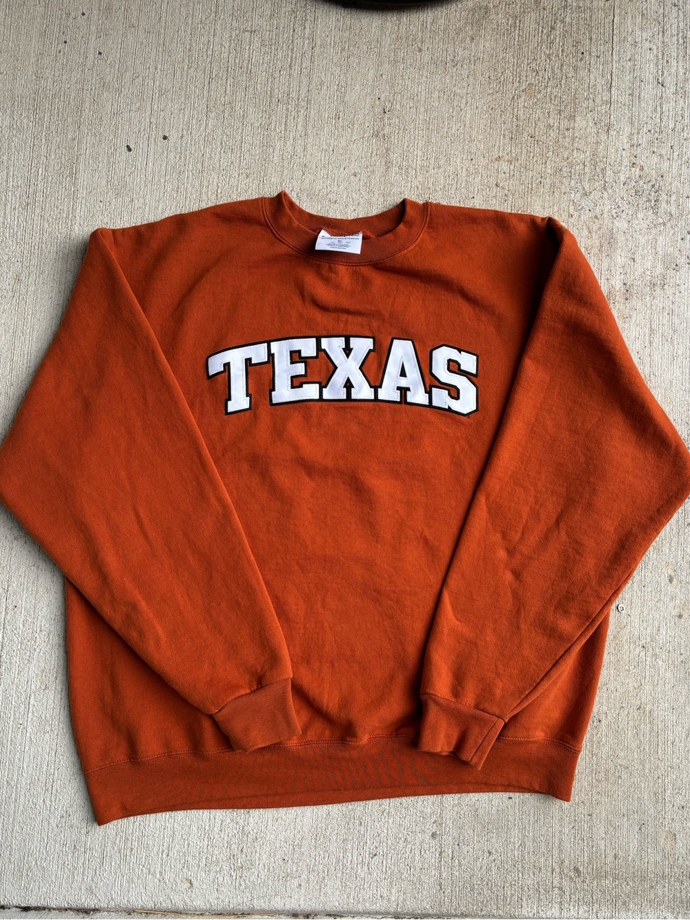Champion Texas Crewneck Sweatshirt in Burnt Orange with White Lettering